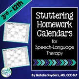Stuttering Homework Calendars for SLPs
