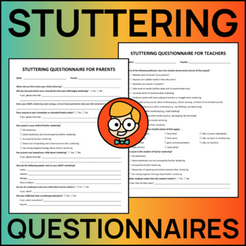 Preview of Stuttering Questionnaires for Parents and Teachers