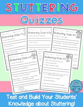Preview of Stuttering Quizzes for Speech Therapy