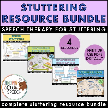 Preview of Stuttering Resource Bundle | Stuttering in Speech Therapy