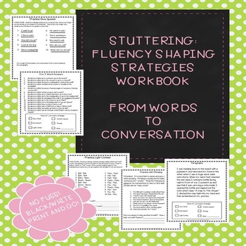 Preview of Stuttering Therapy- Fluency Shaping Strategies Workbook
