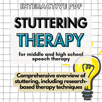 Preview of Stuttering and Fluency Therapy | Middle and High School Speech Therapy