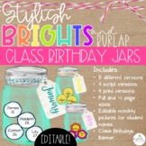 Stylish Brights and Burlap | Class Birthday Mason Jars Display