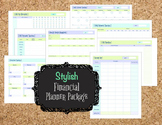 Stylish Financial Planner PDF Printables: Bill Pay, Debt, 