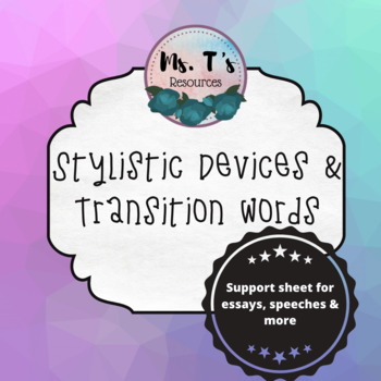 Preview of Stylistic Devices and Transition Words