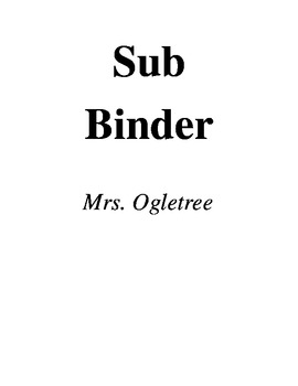 Preview of Sub Binder