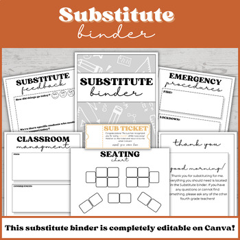 Preview of Substitute Binder | Editable Sub Binder Templates on Canva