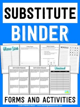 Preview of Sub Binder - Forms and Activities