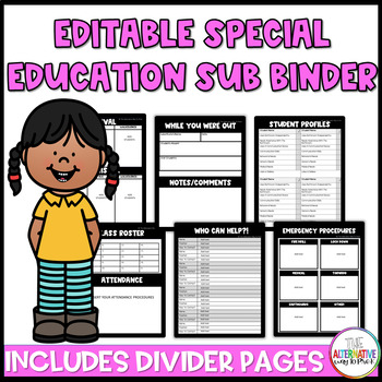 Preview of Substitute Binder: Special Education Sub