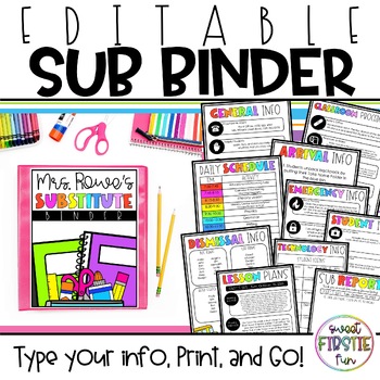 Preview of Sub Binder Templates | Editable Sub Binder | Substitute Plan Templates