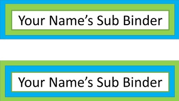Sub Binder or Tub Labels - Lime & Teal by Lovely Learning Tools | TPT
