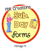 Sub. Day Forms package #1 For Supply / Substitute Teachers