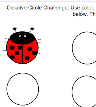 Preview of Sub Day - No Prep Creative Circle Challenge - Google Slide Art Fun! 