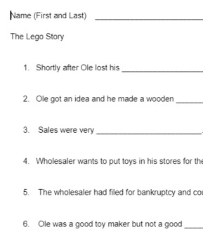 Preview of Sub Day - No prep! Viewing Guide for The Lego Story