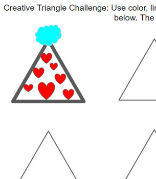 Preview of Sub Day - Online. EASY!  Creative Triangle Challenge - Google Slide Art Fun!