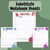 Sub Notes Substitute Teacher Notebook Binder Sheet FREE Hi