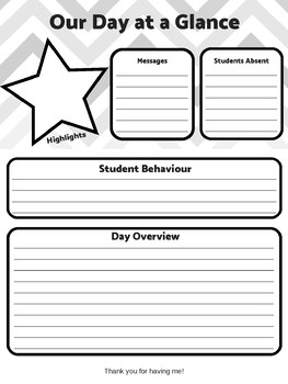 Sub Notes Template by Mrs B Designs Teachers Pay Teachers