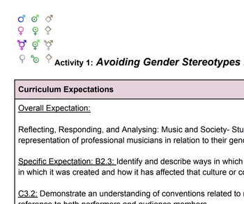 Preview of Sub Plan: Avoiding Gender Stereotypes for Instrument Selection