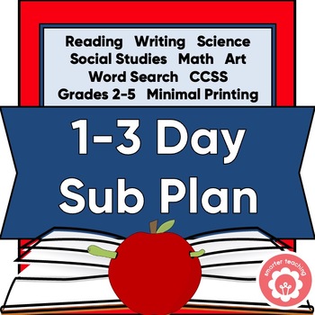 Preview of 1-3 Day Substitute Teaching Plan Diary of a Worm All Subjects CCSS Grades 2-5