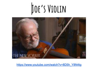 Preview of Sub Plan: Holocaust Survivor: "Joe's Violin" (Short Film & Activity)