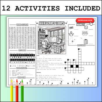 Preview of Sub Plan | No Prep | Computer Science | Programming | JavaScript Loops
