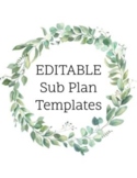 Sub Plan Notes/Info/Templates (Secondary) EDITABLE