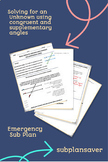 Sub Plan: Solving for Unknowns with Congruent/Supplementar