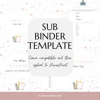Preview of Sub Plan Template