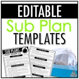 Sub Plan Templates | EDITABLE