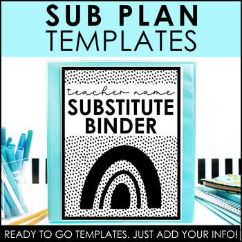 Preview of Sub Plan Templates- Editable for Middle and High School