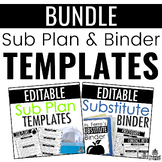 Sub Plan Templates and Substitute Binder BUNDLE