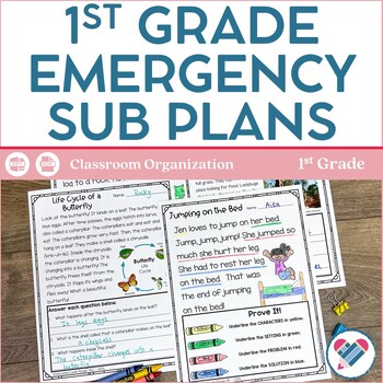 Preview of Sub Plans 1st Grade