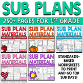 Sub Plans 1st Grade Printable Materials BUNDLE