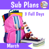 Emergency Sub Plans 1st Grade March