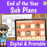 End of the Year Activities Sub Plans for Kindergarten