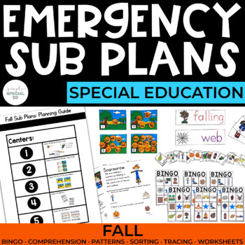 Preview of Sub Plans | Fall | Back-to-School | Special Education