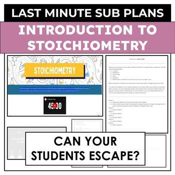 Preview of Sub Plans - Introduction Stoichiometry DIGITAL Escape Room | LAST MINUTE