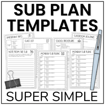 Fast Sub Plans With a Sub Plan Template - Learn Grow Blossom