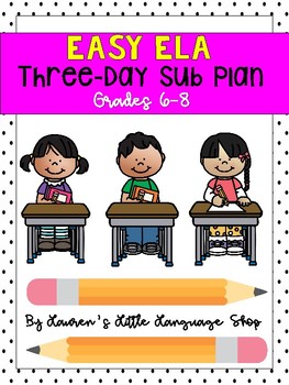Preview of Sub Plans: Middle School ELA 3-Day Plan