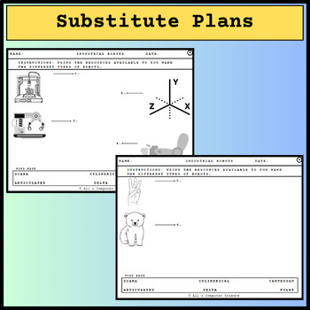 Preview of Sub Plans | No Prep | STEM | Computer Science | Engineering | Industrial Robots