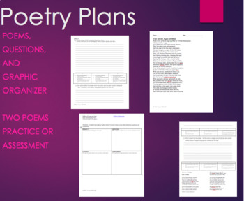 Preview of Sub Plans, OR End of Year Plans, OR Shakespeare Poem Activity Lesson