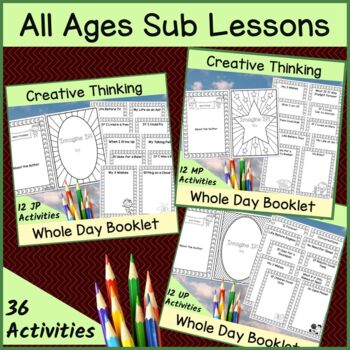 Preview of Sub Plans - Relief Teachers - 3 Whole Days - Creative Thinking Themes - All Ages