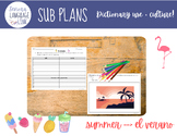 Sub Plans - Summer Dictionary Search & Drawing