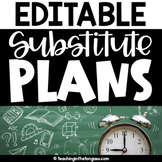 Sub Plans Template Editable Substitute Binder