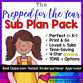 Preview of Sub Plans . The "Prepared for the YEAR Pack!"  UPDATED: 10+ DAYS of Activities!