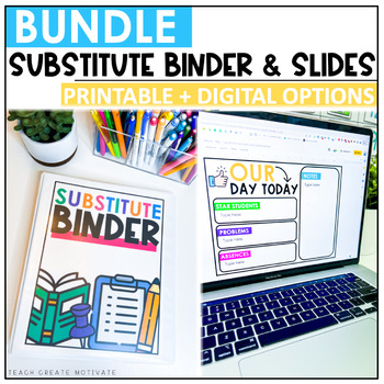 Preview of Sub Plans and Binder Editable Templates BUNDLE - Digital and Printable