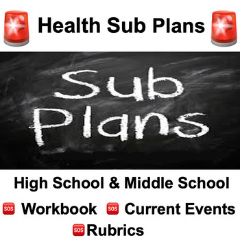 Preview of Sub Plans for Middle School / High School Health 6th-12th Grade