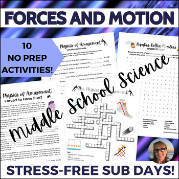 Preview of Force & Motion Activities Middle School Science Sub Plans or Independent Work