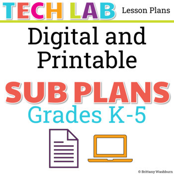 Preview of Sub Plans for the Computer Lab Bundle | Digital and Printable