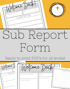 Preview of Sub Report Form (PK-12)